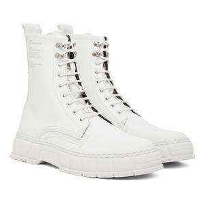 Virón white ankle boots
